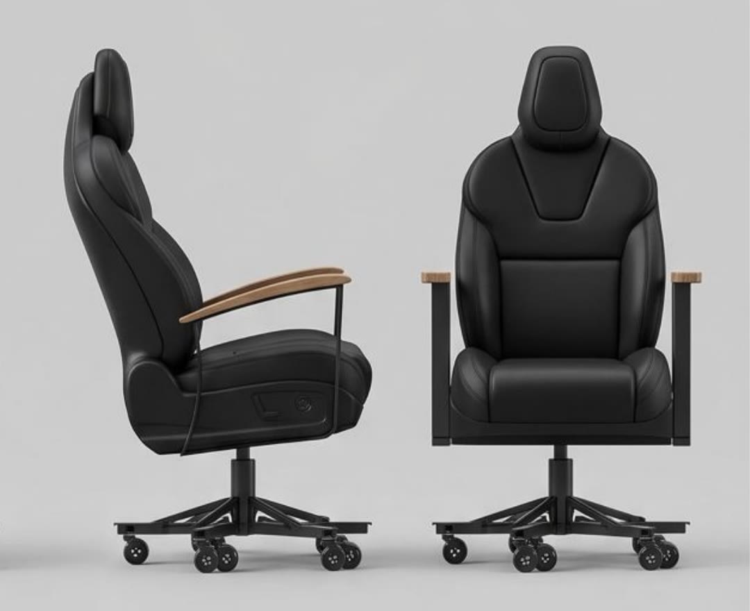 AutoStuhl No. 01 black edition, two angles