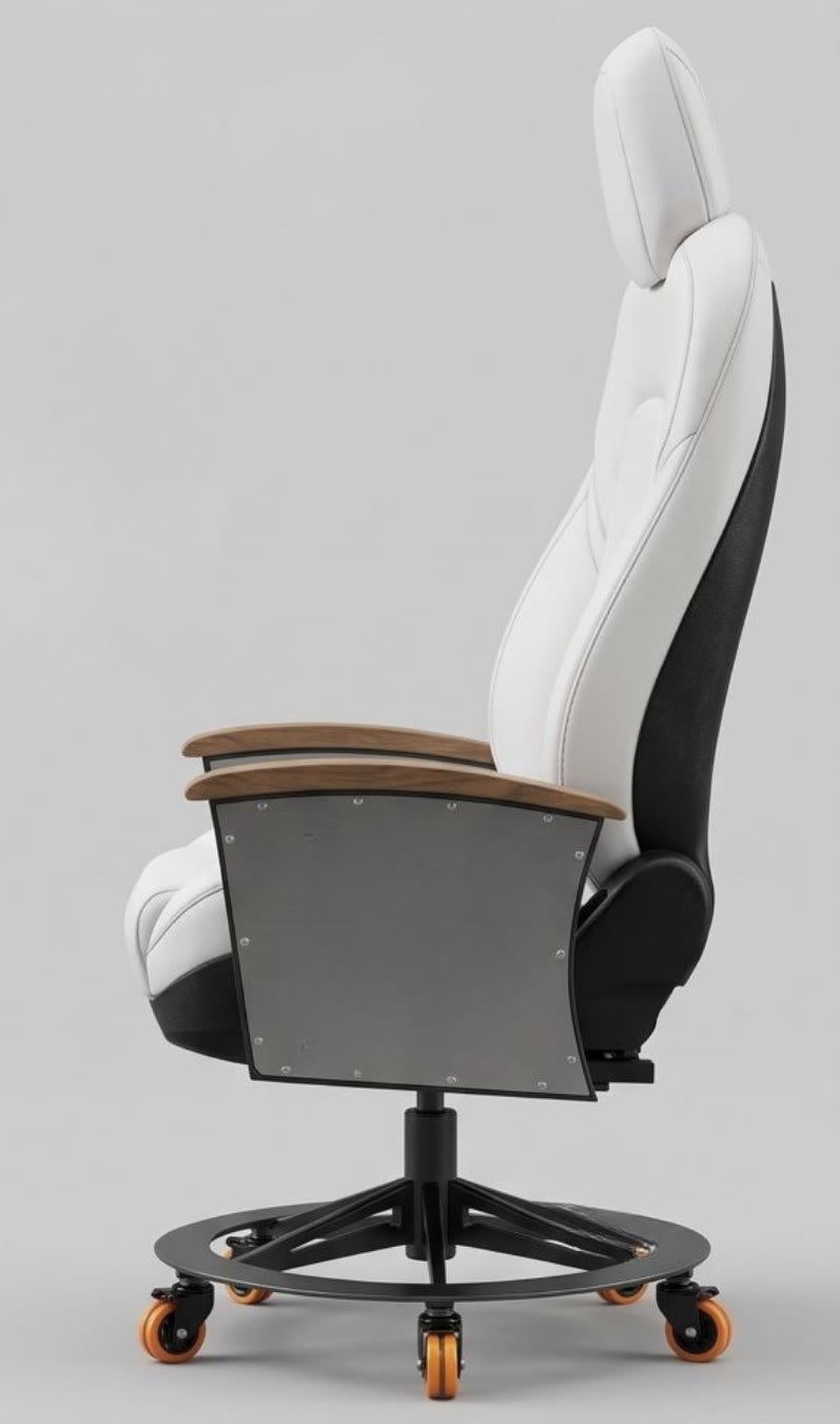 AutoStuhl No. 01 white edition in profile