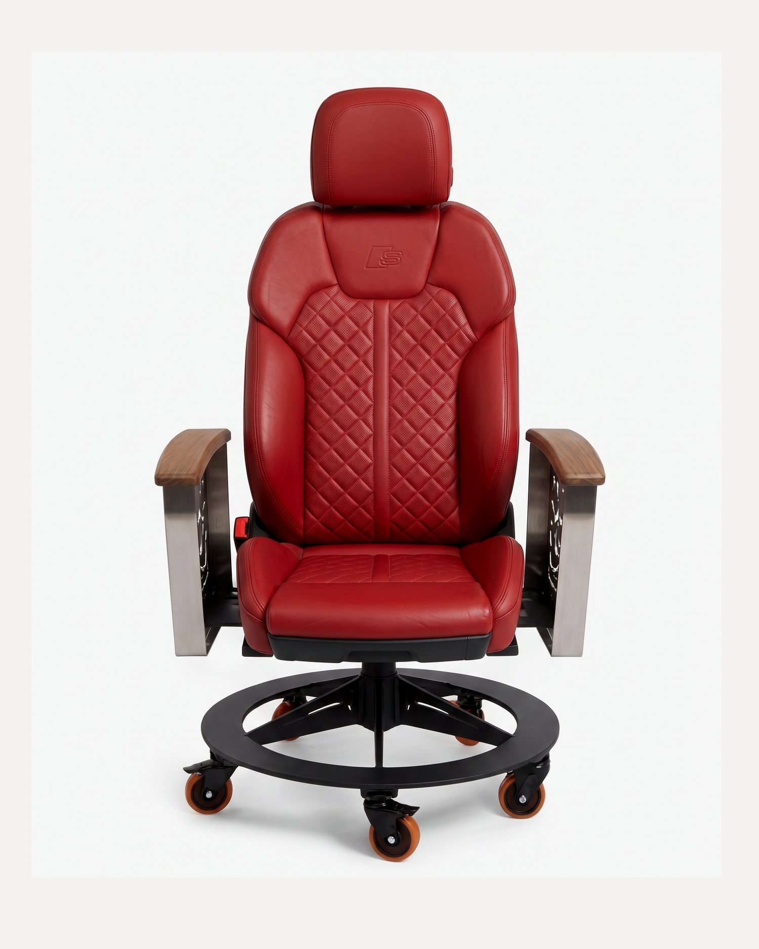 AutoStuhl Audi Quattro office chair built from a genuine Audi Quattro car seat — The Quattro Diamond Edition