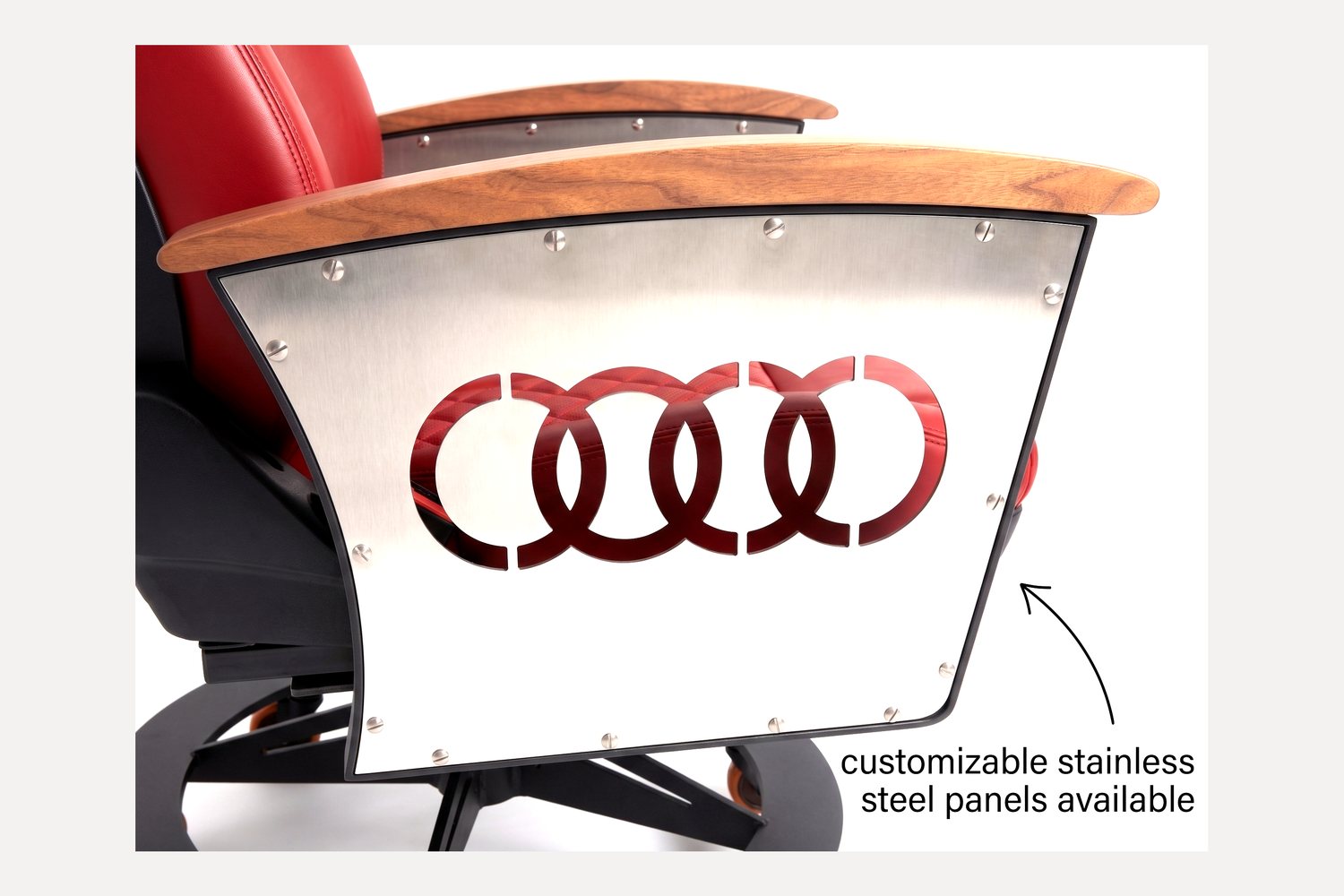 Laser-cut stainless steel Signature Panel for the AutoStuhl Audi Quattro — The Quattro Diamond Edition