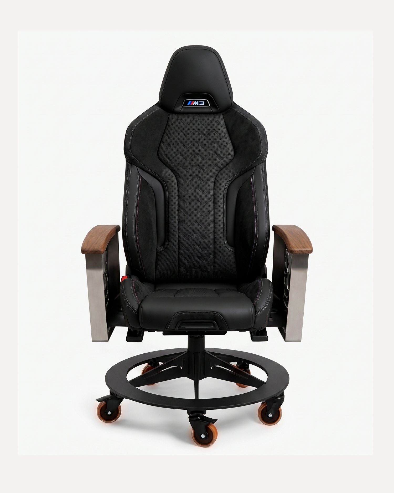 AutoStuhl BMW M3 office chair built from a genuine BMW M3 car seat — The Black Edition