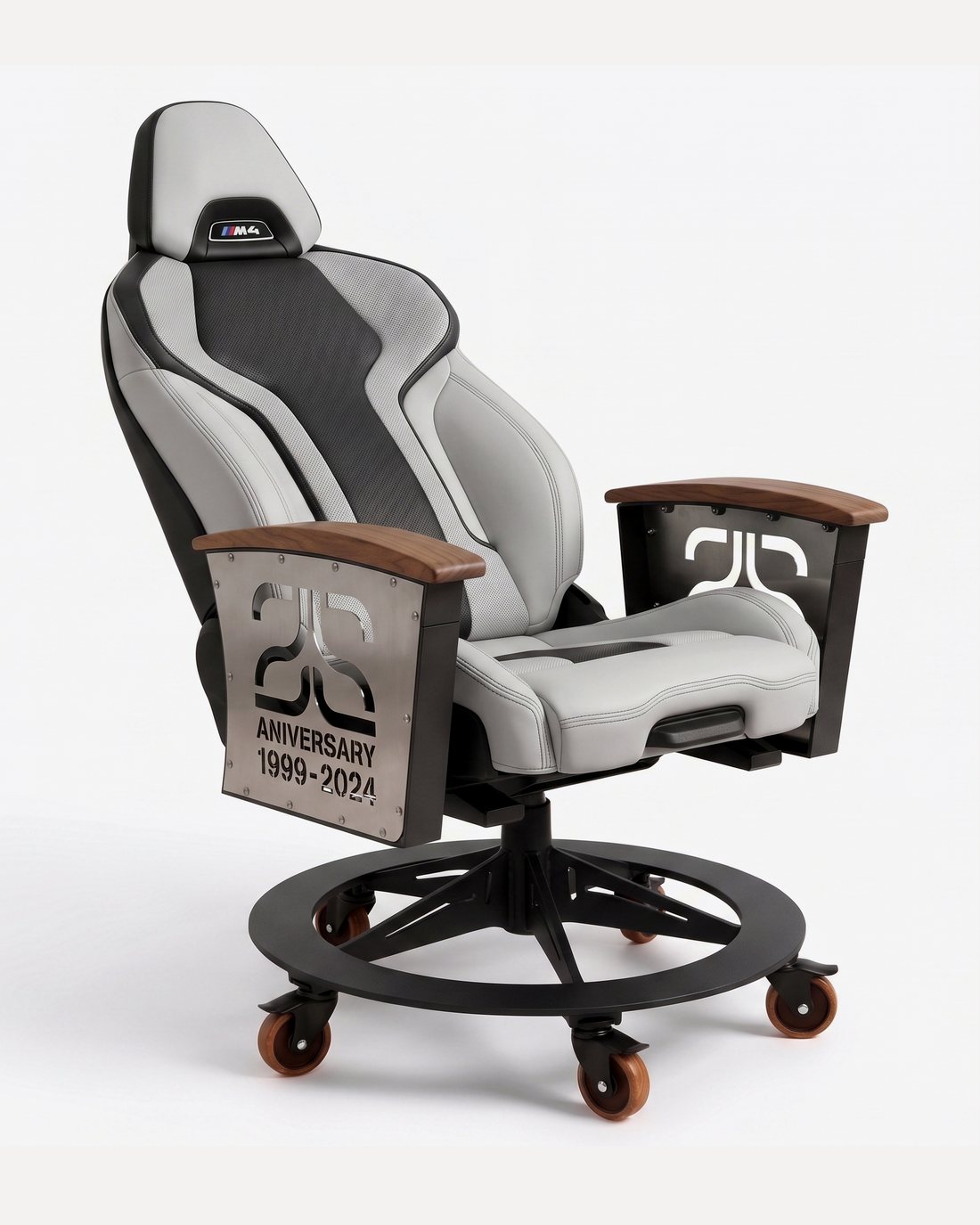 BMW M4 car-seat office chair by AutoStuhl — The München Silverstone Edition, view 4