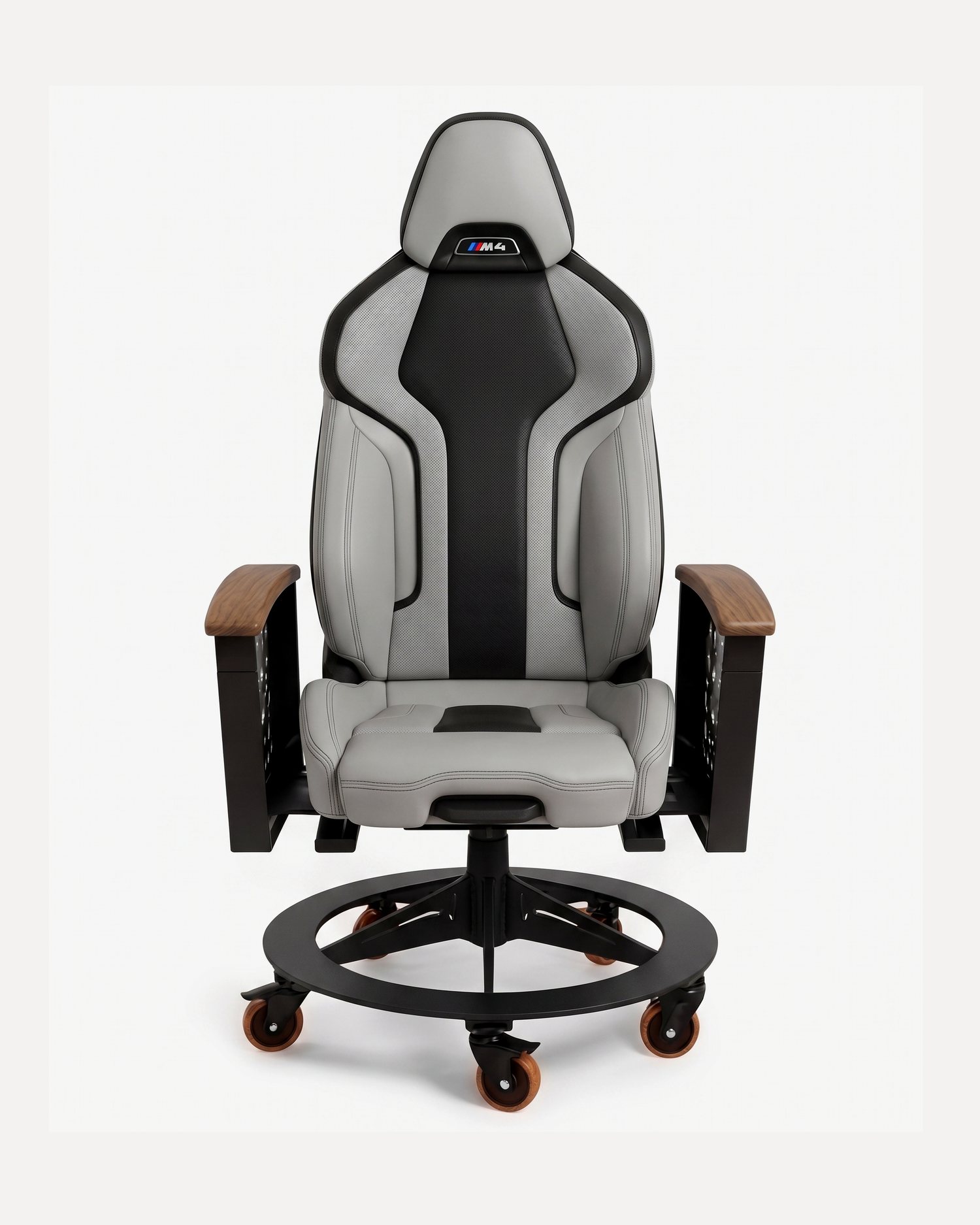 AutoStuhl BMW M4 office chair built from a genuine BMW M4 car seat — The München Silverstone Edition