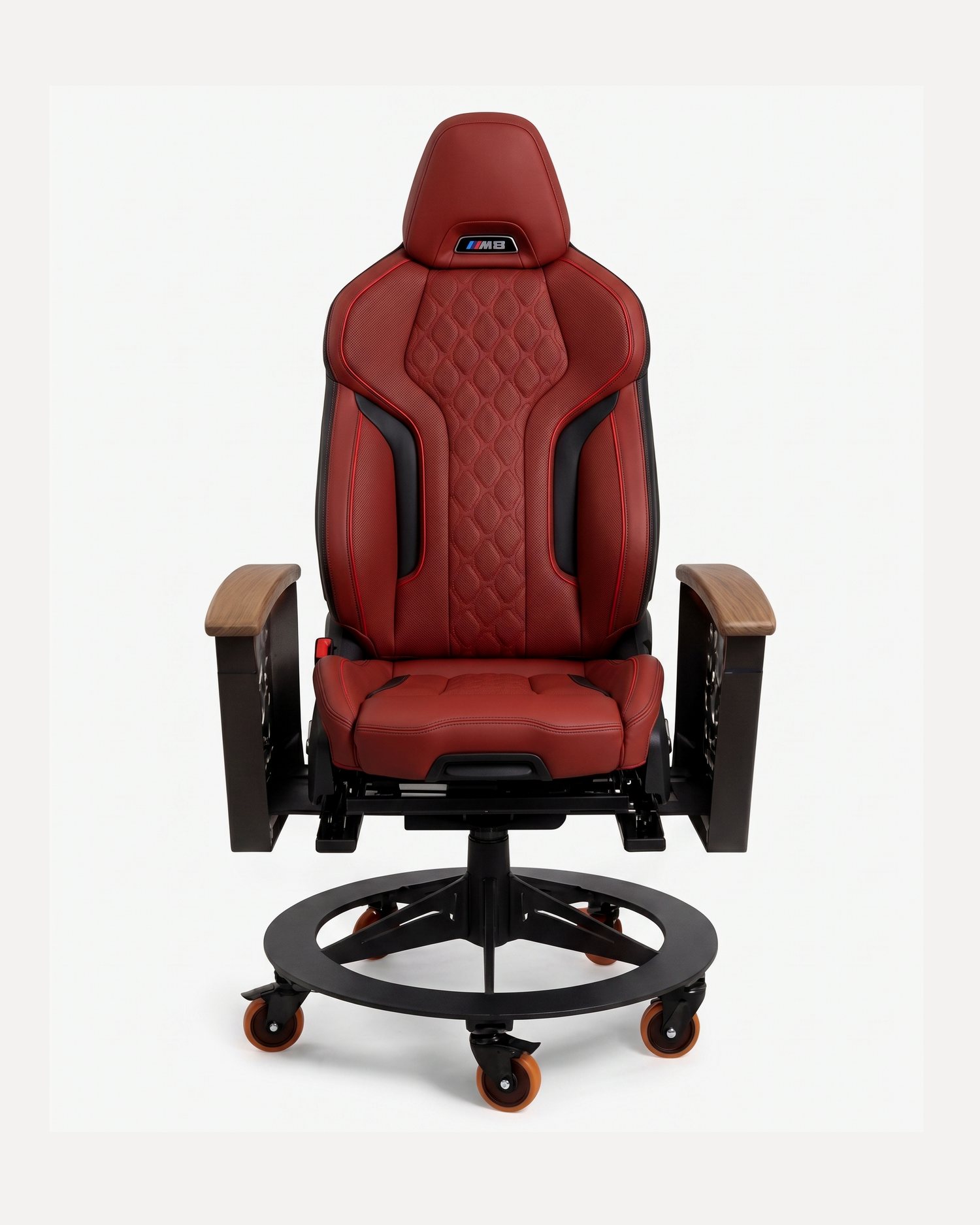 AutoStuhl BMW M8 office chair built from a genuine BMW M8 car seat — The Competition Edition