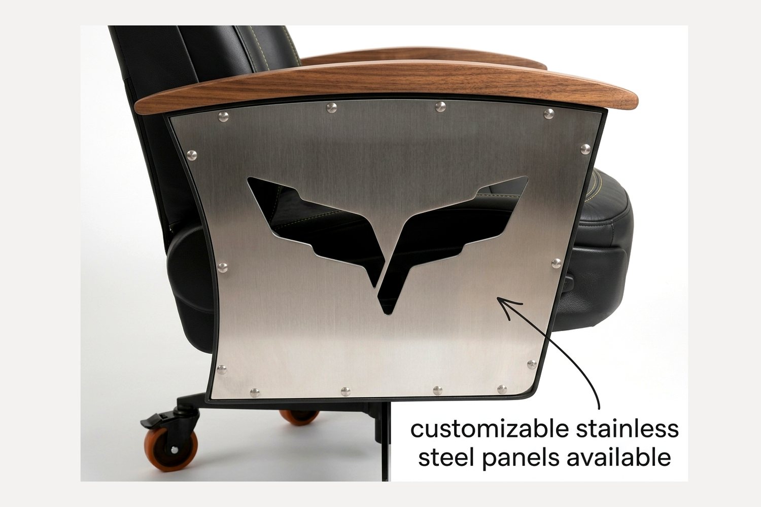 Laser-cut stainless steel Signature Panel for the AutoStuhl Corvette C6 — The Grand Touring Edition