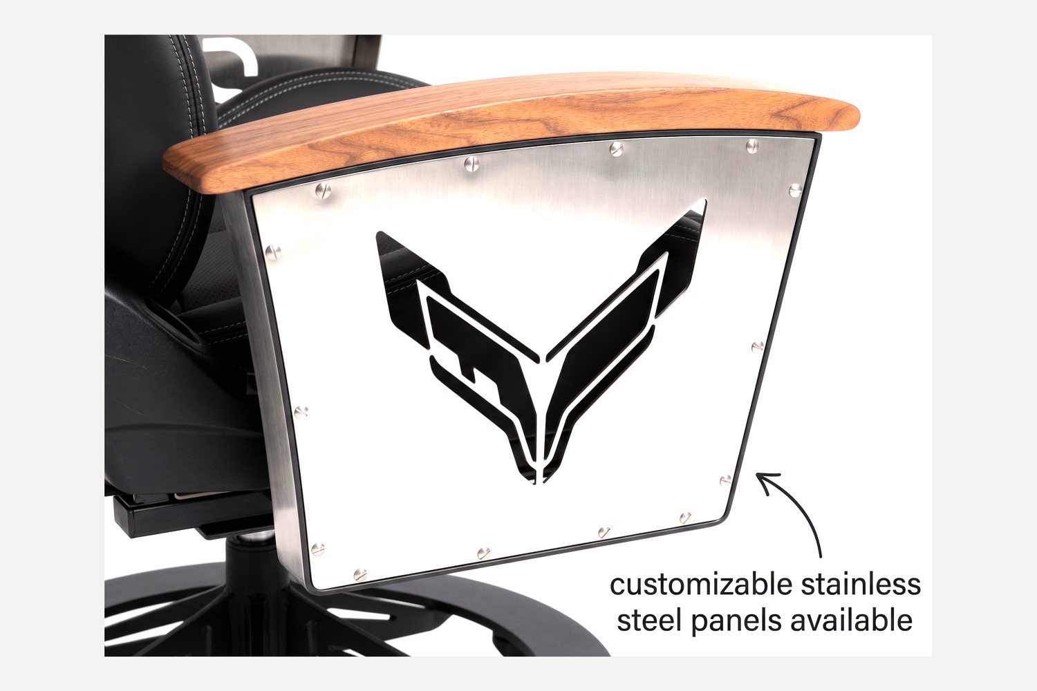 Laser-cut stainless steel Signature Panel for the AutoStuhl Corvette Z06 — The Homecoming Edition