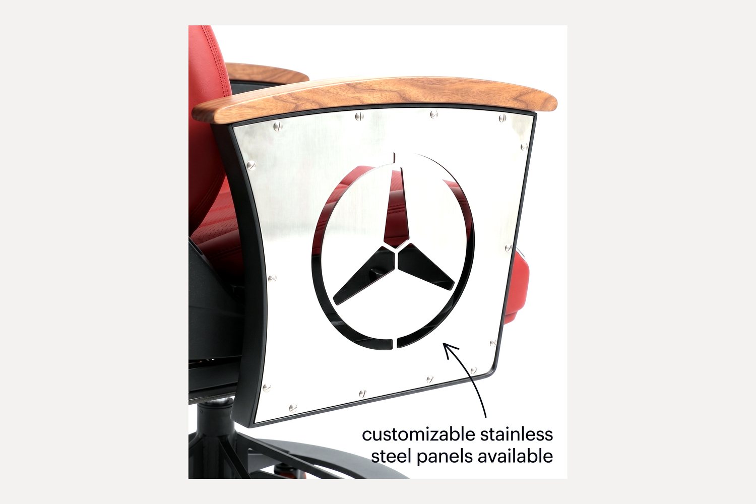 Laser-cut stainless steel Signature Panel for the AutoStuhl Mercedes-Benz SL — The Roadster Edition