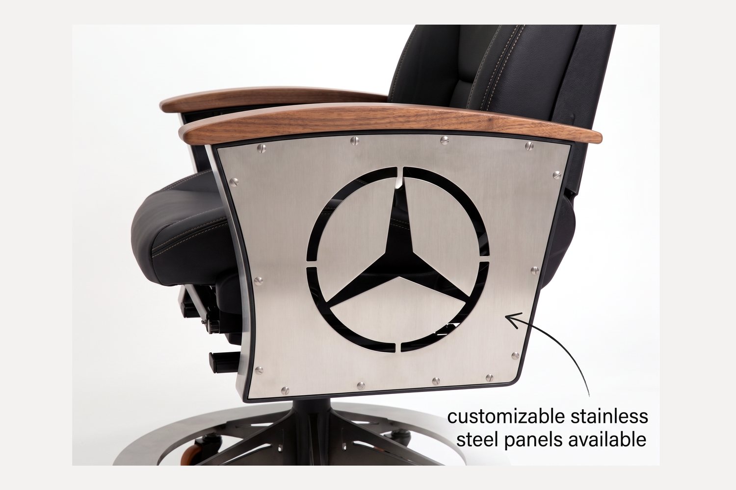 Laser-cut stainless steel Signature Panel for the AutoStuhl Mercedes-Benz SL — The Stuttgart Roadster Edition