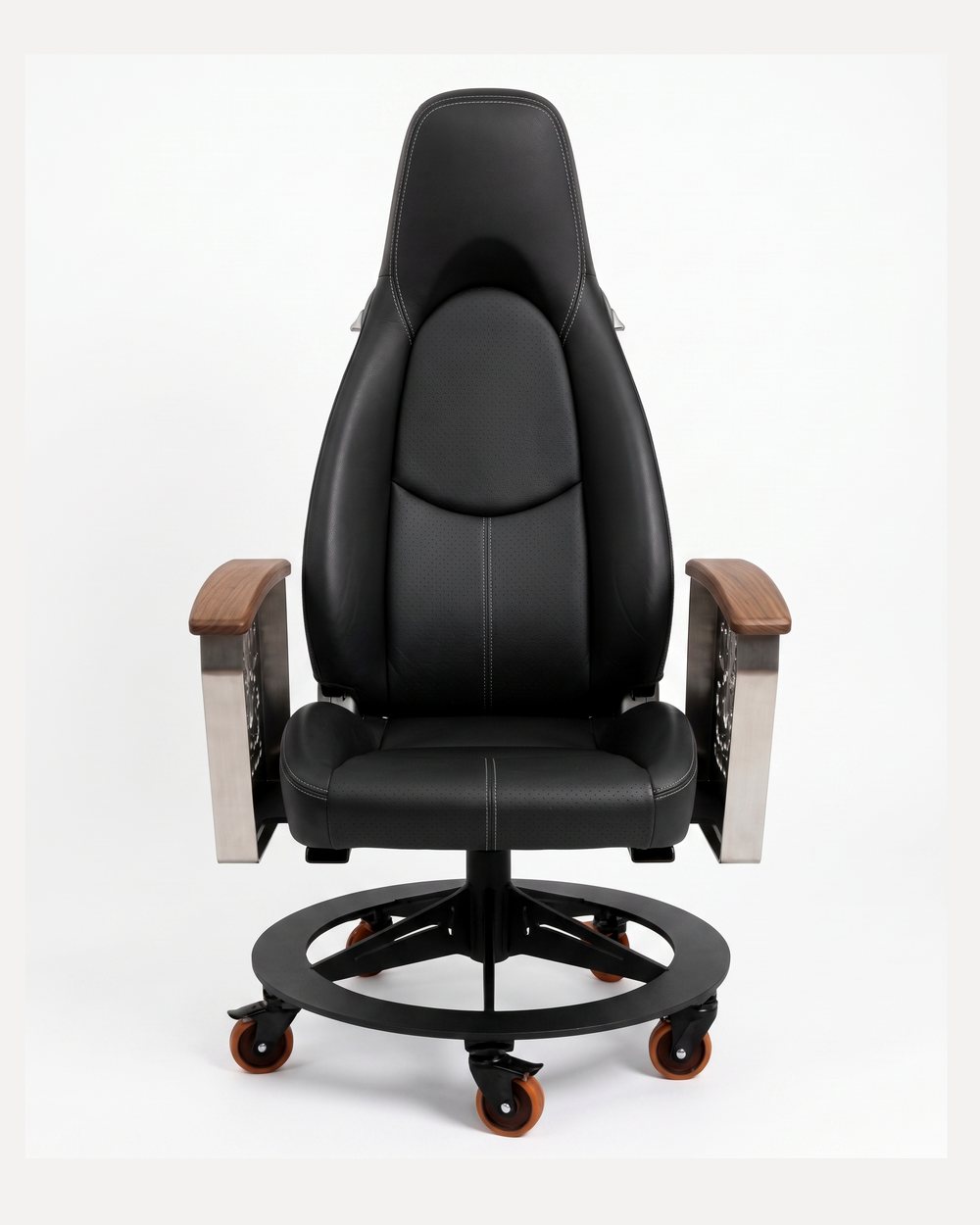 Porsche 911 car-seat office chair by AutoStuhl — The Stuttgart Leather Edition