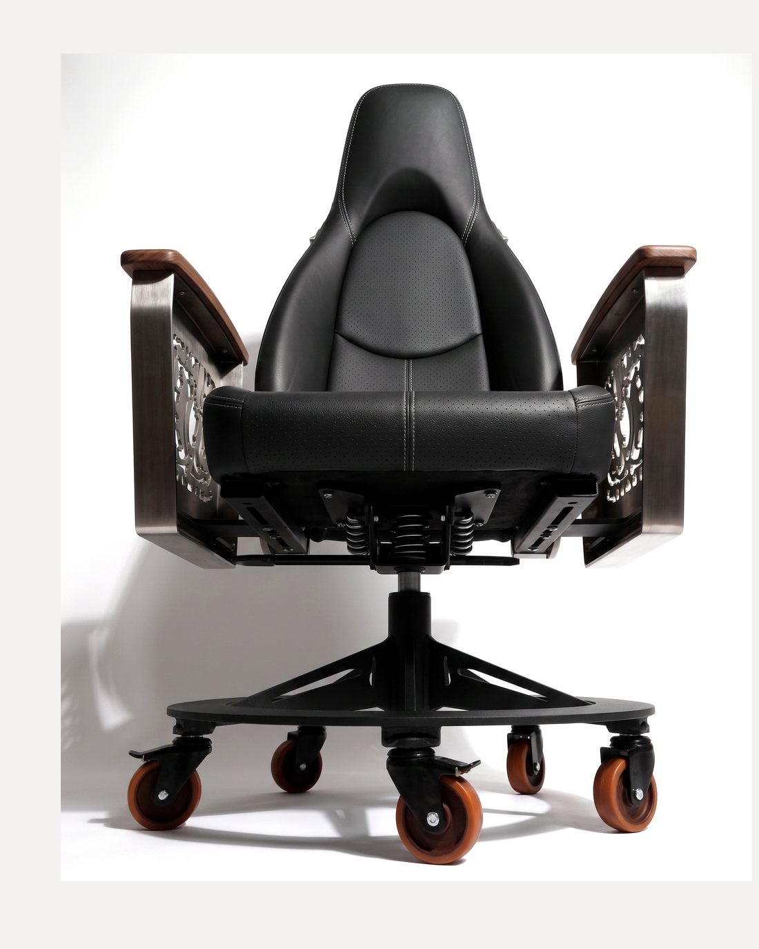 Porsche 911 car-seat office chair by AutoStuhl — The Stuttgart Leather Edition, view 1