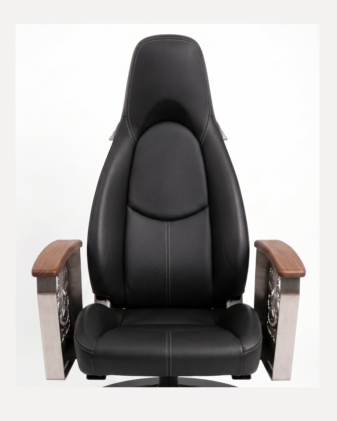 Porsche 911 car-seat office chair by AutoStuhl — The Stuttgart Leather Edition, view 3